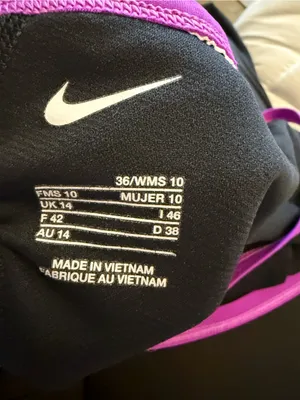 Nike Black One-Piece Swimsuit with Purple Trim thumbnail 6