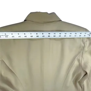 Trio New York Vintage Coat Womens 12 Tan Beige Wool Made in USA Trench Old Money thumbnail 7