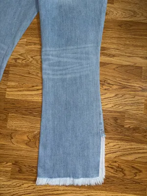 Kancan Bootcut Jeans Women’s Plus Size 22 Light Wash Distressed Raw Hem Slits thumbnail 16