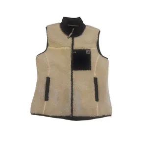 COPY - Sperry Topsider Full Zip Sherpa Fleece Vest Navy Tan Size M thumbnail 3