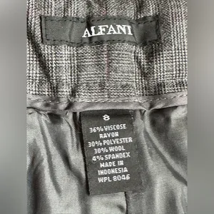 Alfani Gray & Purple Straight Leg Glen Plaid Dress Pants Slacks SZ 8 Great Cond thumbnail 7