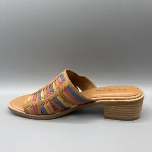 Comfortiva Woven Leather Mules Size 8.5 Huarache Slip on Shoes Heels Butter Mom thumbnail 7