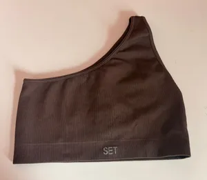 Set Active Brown One-Shoulder Top thumbnail 1