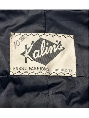 Kalina Furs & Fashions Black Persian Lamb Fur Jacket Mink Collar Vintage Open Fr thumbnail 5