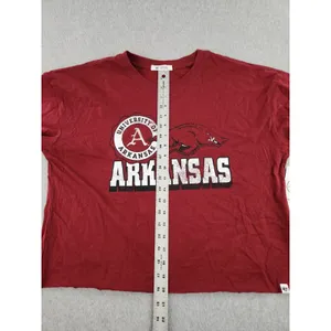 '47 Women's '47 Cardinal Arkansas Razorbacks Football‎ Long Sleeve Crop Sz MEDIUM thumbnail 12