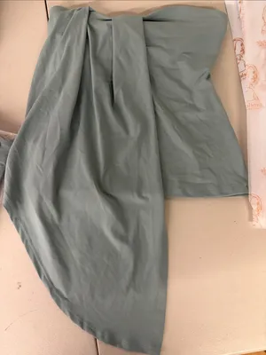 NEW NWT SZ S celadon green blue Susana Monaco pleated classy ruffle Tube Top thumbnail 1