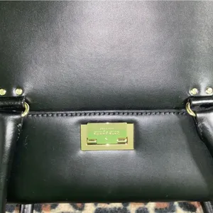 kate spade new york black leather shoulder bag with gold hardware thumbnail 3