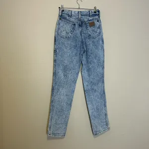 Vintage Wrangler High Waisted Mom Jeans Straight Leg Acid Wash‎ Pleated Size 13 thumbnail 6