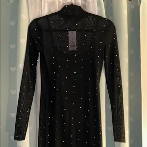 NWT Wild Fable Size XXS Black Long Sleeve Jeweled Dress thumbnail 6