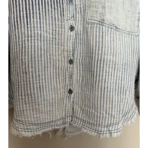 Free People We The Free Indigo Skies Blue Stripe Shirt Women's Size Small thumbnail 11