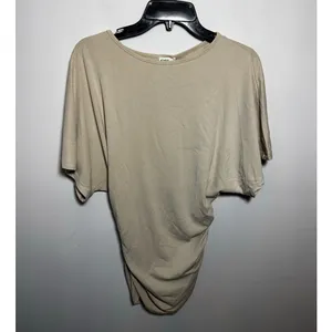 OGL Top Size XS NEW Sandwashed Effortless Boatneck Batwing Sleeve Side Ruched thumbnail 2