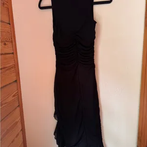 Bodycon Ruffles Double Layers Mesh Sexy Bodycon Party Dress small black thumbnail 4