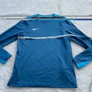 Nike Womens Sz M Dri-Fit Long Sleeve Blue Running Athleisure Luxe Preppy Sports thumbnail 4