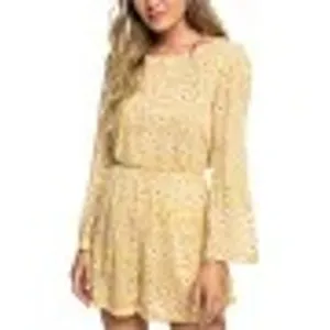 ROXY Beach Chiller Mini Long Sleeve Romper Size Small S FEMININE SOFT GIRL thumbnail 5