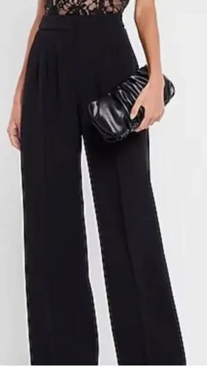 EXPRESS High Waisted Pleated Wide Leg Pant thumbnail 1