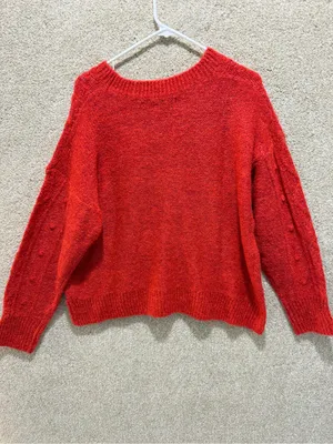 NWT Old Navy sweater red marl winter holiday fisherman grandpa large wool blend thumbnail 2
