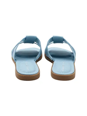 NWT Tommy Hilfiger Triple Strap Slide Open Toe Flat Sandals Light Denim Blue 7M thumbnail 7