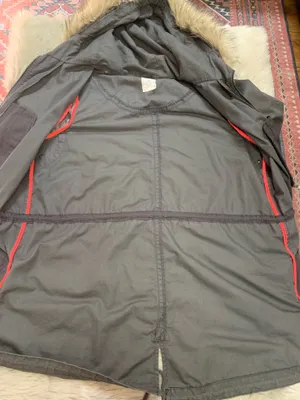 GAP Grey Fur Trim Parka Flint Grey XL thumbnail 5