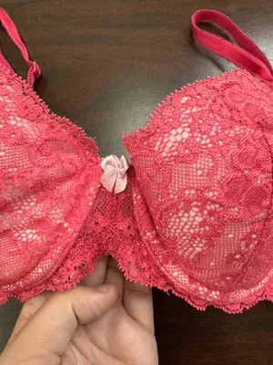Victoria’s Secret Dream Angels Lined Demi Pink Lace Bra Size 34B thumbnail 2