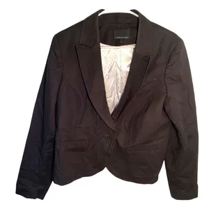 Cynthia Rowley Women's Size XL One Button Blazer Black‎ Lined Pockets Stretch thumbnail 1