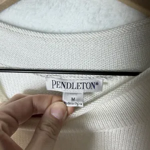 Pendleton Mock Neck Short Sleeve Sweater White Cotton Blend Women’s Size M thumbnail 4