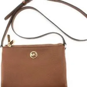 Michael Kors Brown Leather Messenger Bag thumbnail 1
