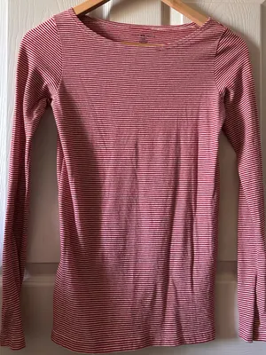 Brandy Melville Pinstriped Long Sleeve Boatneck Fall Top Indie Sleaze Y2K Party thumbnail 7