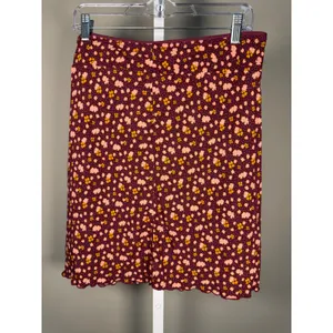 Free‎ People IRL Floral Slip Skirt Plum Ruffle Mini Boho Fairy Grunge Size 6 thumbnail 2