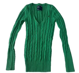 American Eagle Women’s V Neck Cable Knit Sweater S Y2K 2000s Elena Gilbert Bella thumbnail 1