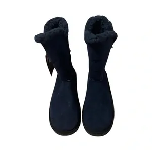 Essentials by Muk Luks Womens Navy Blue Fair Isle Knit Faux Fur Boots Size 7 NEW thumbnail 4