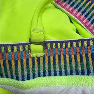 two-piece neon green high-waisted bikini set a sporty design swimsuit thumbnail 9