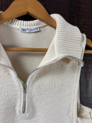 Zara Open Sides Knit Sweater Vest Cape Top XS/S thumbnail 5