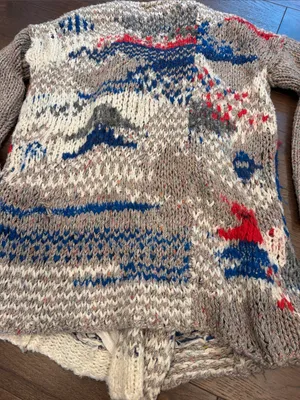 Free People Oversized Sweater Knit Wool Alpaca Cardigan Lined Small - C65-025 thumbnail 9