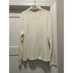 New J CREW Women's SOFT Pullover Sweater Ivory Drawstring Cowl Neck Size XL thumbnail 4