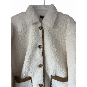 J Crew Faux Sherpa Barn Jacket Ivory Women's Size Large‎ thumbnail 3