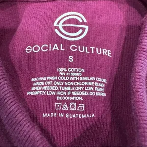 Social Culture Maroon Salem Witchcraft Cropped Ribbed Thick Tee Women’s Small thumbnail 3