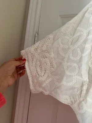 Pol White Embroidered Cotton Top thumbnail 5