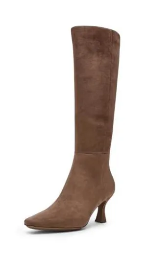 Anne Klein Perfektion Snip Toe Knee High Taupe Boots Heeled Size 6 new in box thumbnail 1