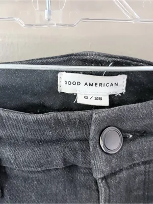Good American Good Straight Black Jeans Size 6/28 thumbnail 4