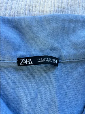 ZARA Blue Collared Crop Top thumbnail 2