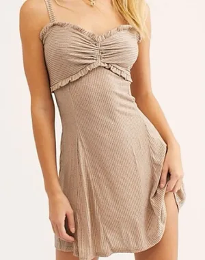 NWT Free People Shine Like Me Mini Dress Strappy Going Out Semi Formal Size 0 thumbnail 1