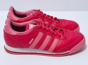 Adidas Orion Leather Low Top Sneakers Womens 8.5 Pink Barbie Colorful thumbnail 3