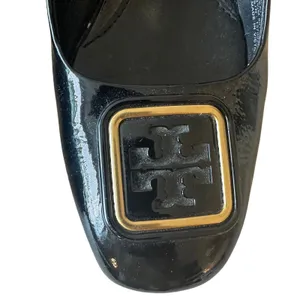 Tory Burch‎ Georgia Black Patent Slingback Block Heel Pumps Size 8.5 thumbnail 14