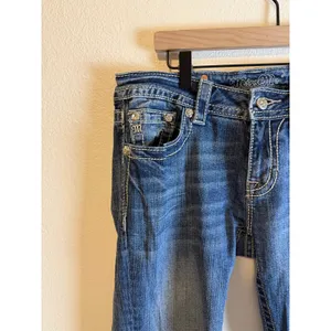 Y2K Embellished Pocket Miss Me Bootcut Mid Rise Jeans Mid Wash Size 29 x 34 thumbnail 6