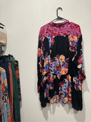 Free People Brunch A Bunch Floral Tunic Dress NWOT L thumbnail 10