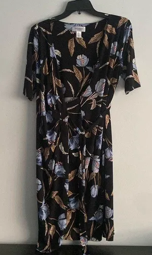 Motherhood Maternity Floral Wrap Dress thumbnail 1