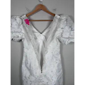 Lilly Pulitzer Citra Floral Embroidered Puff Sleeve Sheath Dress Women 00 White thumbnail 7