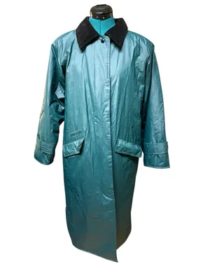 Vintage Misty Harbor Green Plaid Women’s Size M Flannel Lined Rain Coat thumbnail 2