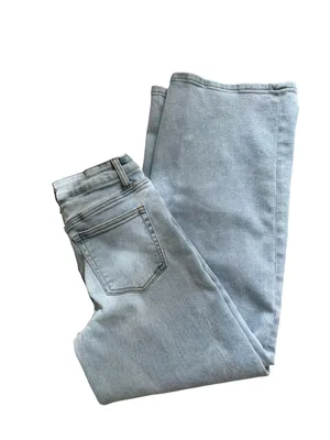 ONESO Effortless Mid Rise Wide Leg Jeans Sz 28X30 Light Wash Stretch Flare thumbnail 3