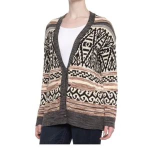 Lucky Brand Women's Southwest Aztec Cardigan Sweater Size Large Oversized boho thumbnail 13